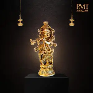 Brass Sri Krishna in Tribhanga Posture