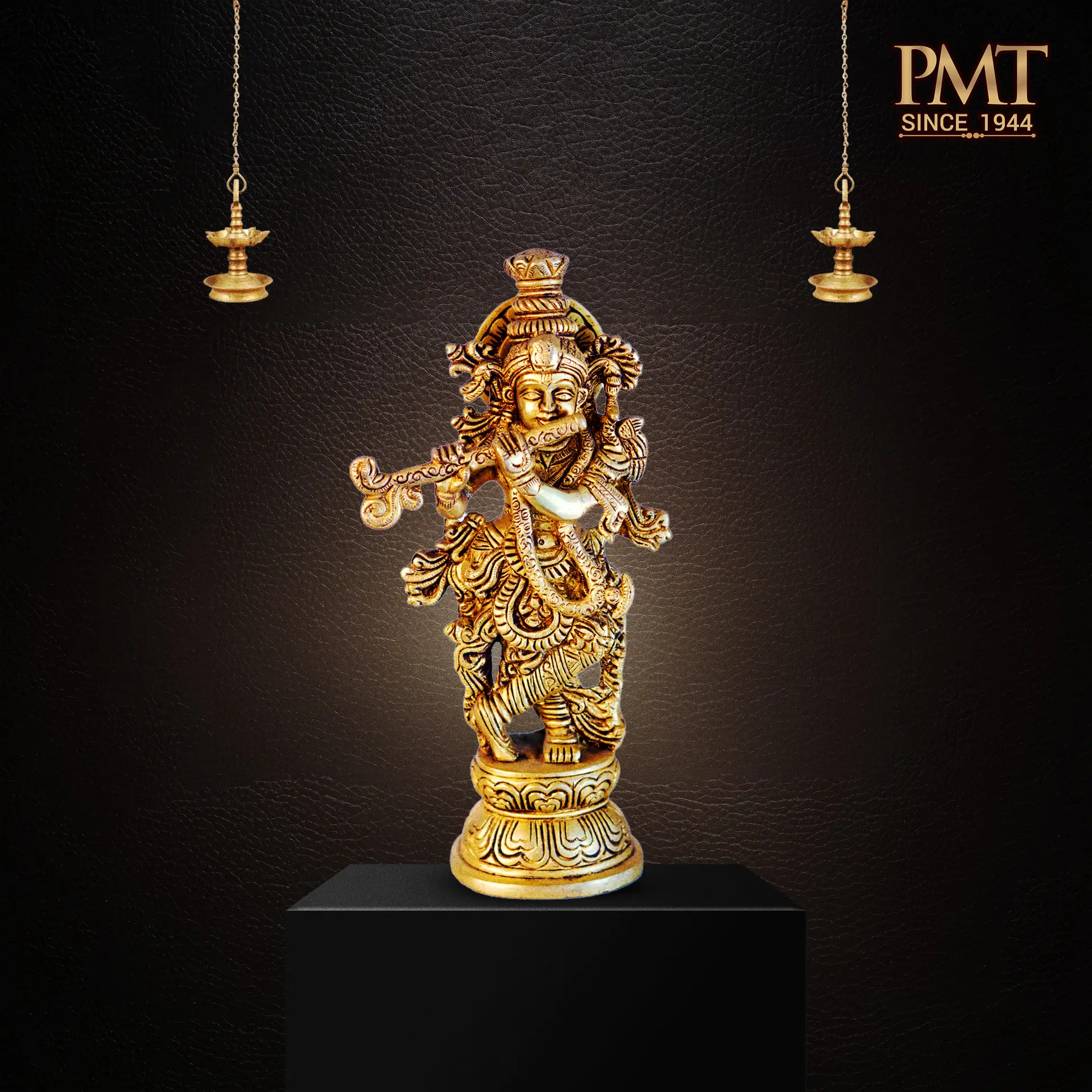 Brass Sri Krishna in Tribhanga Posture