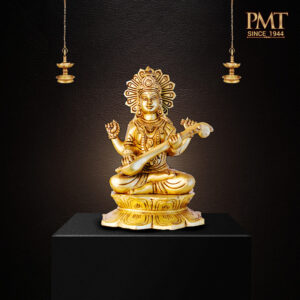 Brass Saraswati Idol – Veena Playing Form