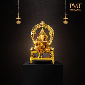 Ganesha with Ornate Prabhavali Brass Idol