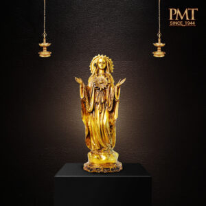 Brass Sacred Heart Mother Mary Statue