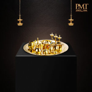 Brass Complete Pooja Thali Set (11 Piece Ashtamangalya Set)