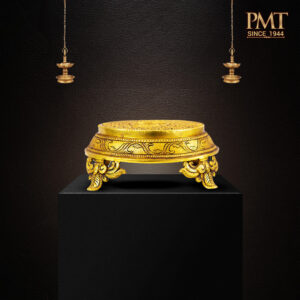Antique Finish Brass Pooja Peedham / Pooja Stand (Handcrafted)