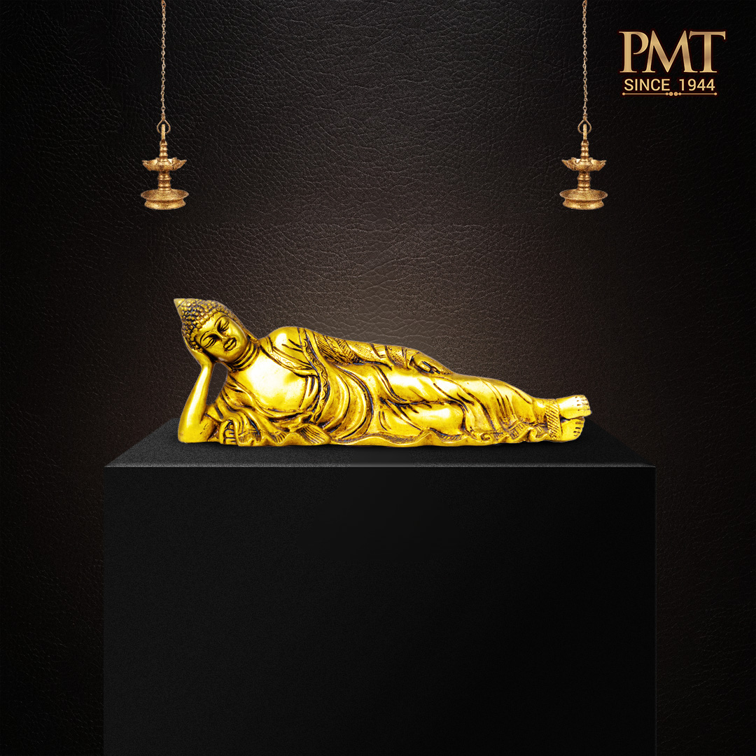 Reclining Buddha Brass Idol – Mahaparinirvana Posture