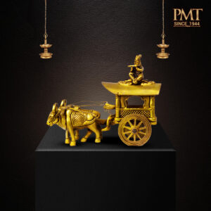 Handcrafted Brass Bullock Cart Showpiece