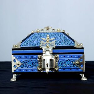 Blue Handcrafted Amadapetti – Kerala Heritage Jewellery Box