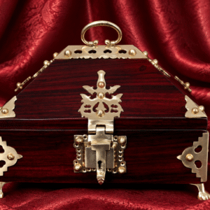 Burgundy Handcrafted Amadapetti – Kerala Heritage Jewellery Box